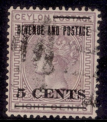ceylon-qv-sg187-5c-on-8c-lilac-fine-used