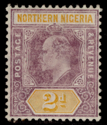 northern-nigeria-edvii-sg22b-2d-dull-purple-yellow-lh-mint-cat-19