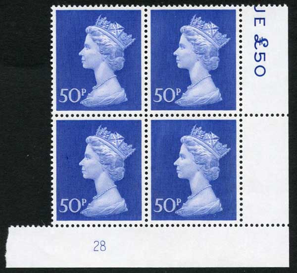 uc10-50p-deep-ultramarine-bradbury-paper-plate-28-block-of-four-u-m