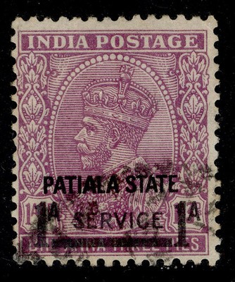 indian-states-patiala-gvi-sg-o70-1a-on-1a-3p-mauve-fine-used