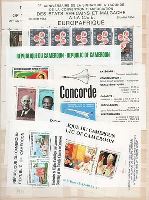 cameroon-1964-1991-group-of-8-um-m-sheets-incl-euroafrique-set-in-sheets-of