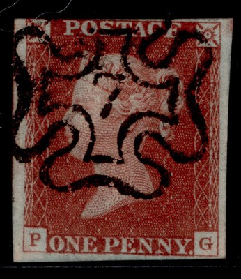 gb-qv-sg8-1d-red-brown-plate-39-used-cat-160-black-mx-with-7-pg