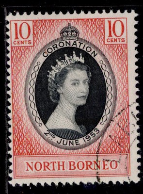 north-borneo-qeii-sg371-10c-1953-coronation-fine-used