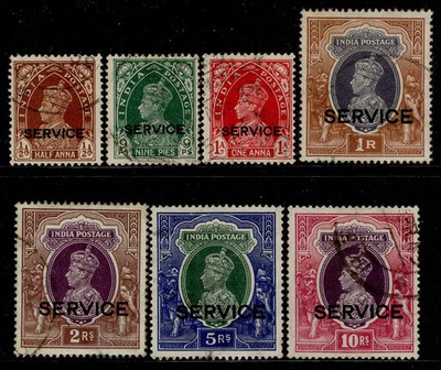 india-gvi-sg-o132-o138-1937-39-official-set-fine-used-cat-30