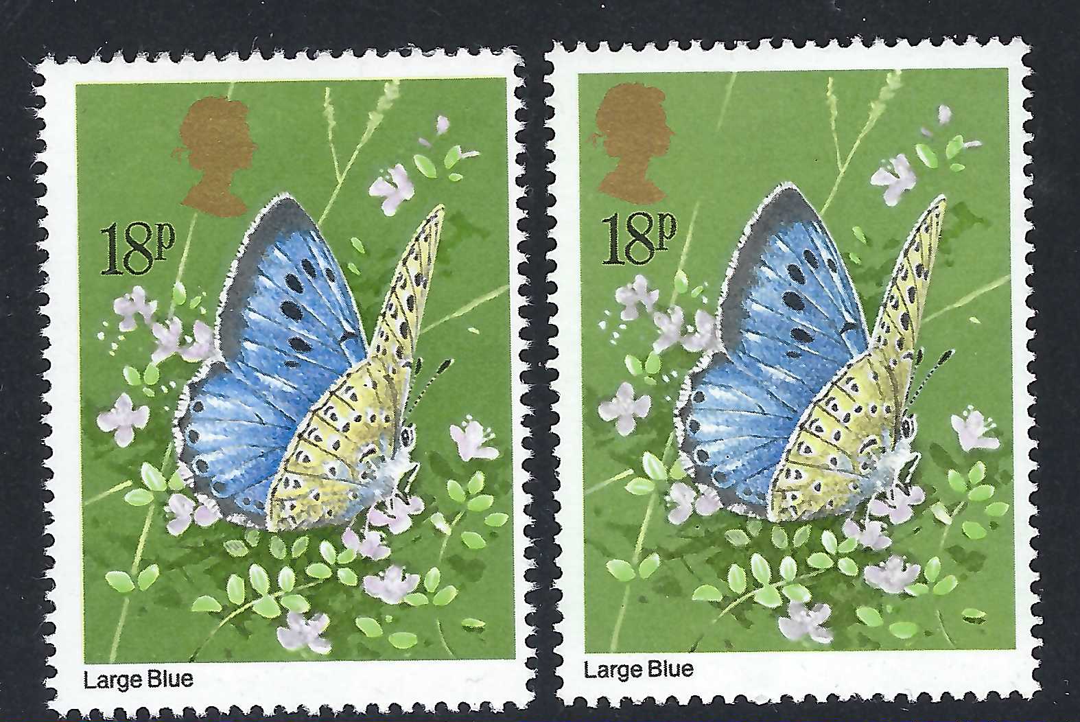 1981-butterflies-18p-gold-colour-shift-error