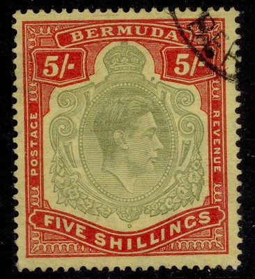 bermuda-gvi-sg118d-5s-pale-bluish-green-carmine-red-pale-yellow-fine-used