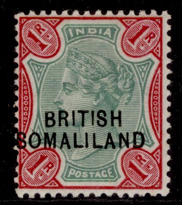 somaliland-protectorate-qv-sg21-1r-green-aniline-carmine-lh-mint-cat-12