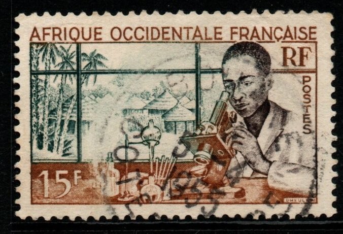 french-west-africa-sg72-1953-15f-medical-research-fine-used