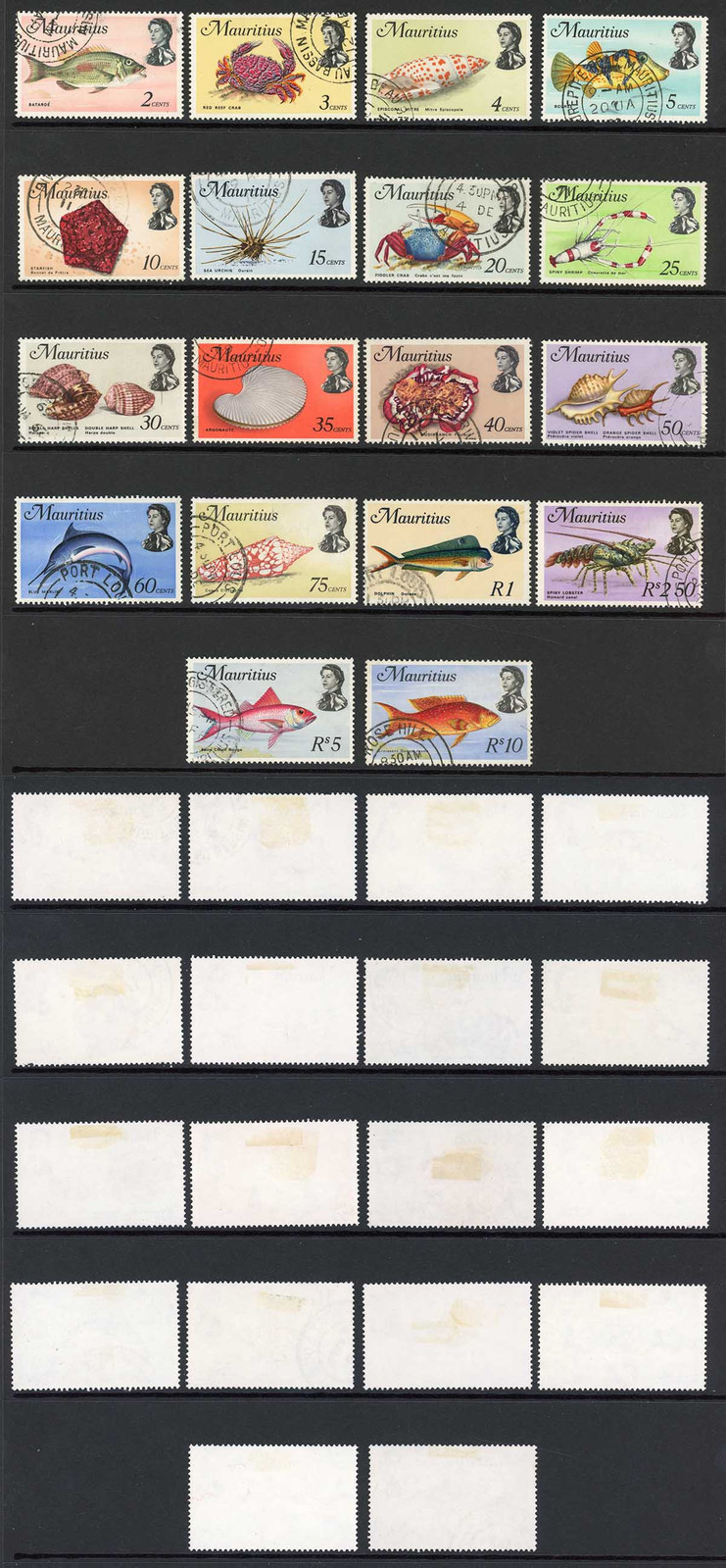 mauritius-sg382-99-1969-qeii-set-of-18-used-cat-40-pounds