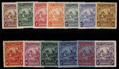 barbados-gv-sg229-239-1925-35-complete-set-m-mint-cat-60