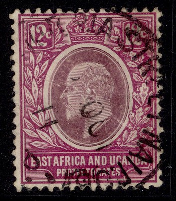 east-africa-and-uganda-edvii-sg38-12c-dull-bright-purple-fine-used-cds-pmk