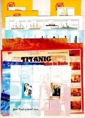 angola-range-of-12-ships-theme-m-sheets-um-incl-titanic-5-others