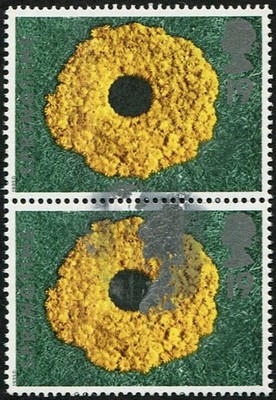 1995-springtime-19p-sg-1853-dramatic-inking-flaw-of-silver-on-pair