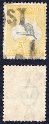 australia-sg42c-5-grey-and-pale-yellow-wmk-narrow-crown-used-cat-110-pounds