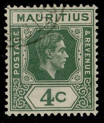 mauritius-gvi-sg254a-4c-dull-green-fine-used-cat-120-open-c-variety