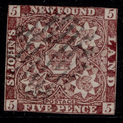 canada-newfoundland-qv-sg13-5d-venetian-red-used-cat-400