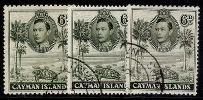cayman-islands-gvi-sg122-122a-122b-6d-perf-shade-varieties-fine-used