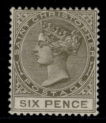 st-kitts-nevis-st-christopher-qv-sg19-6d-grey-m-mint-cat-100