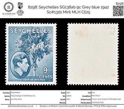 8298-seychelles-sg138ab-9c-grey-blue-1942-sc-131b-mint-mlh-c25