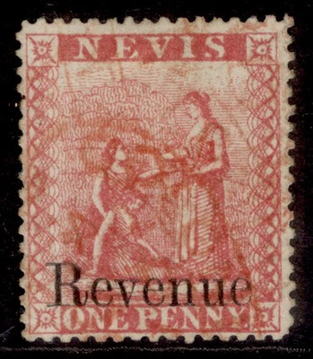 st-kitts-nevis-nevis-qv-sg-1879-1d-red-revenue-barefoot-12-fine-used