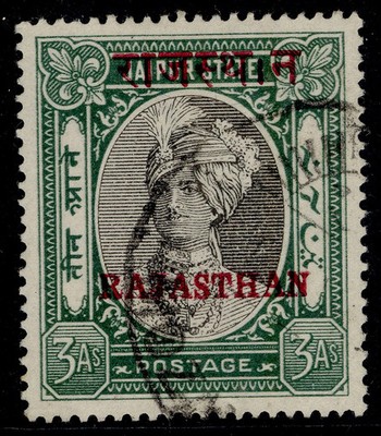 indian-states-rajasthan-gvi-sg21-3a-black-green-fine-used-cat-130