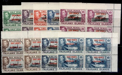 falklands-south-orkneys-gvi-sg-c1-c8-1944-45-blocks-set-nh-mint-cat-120