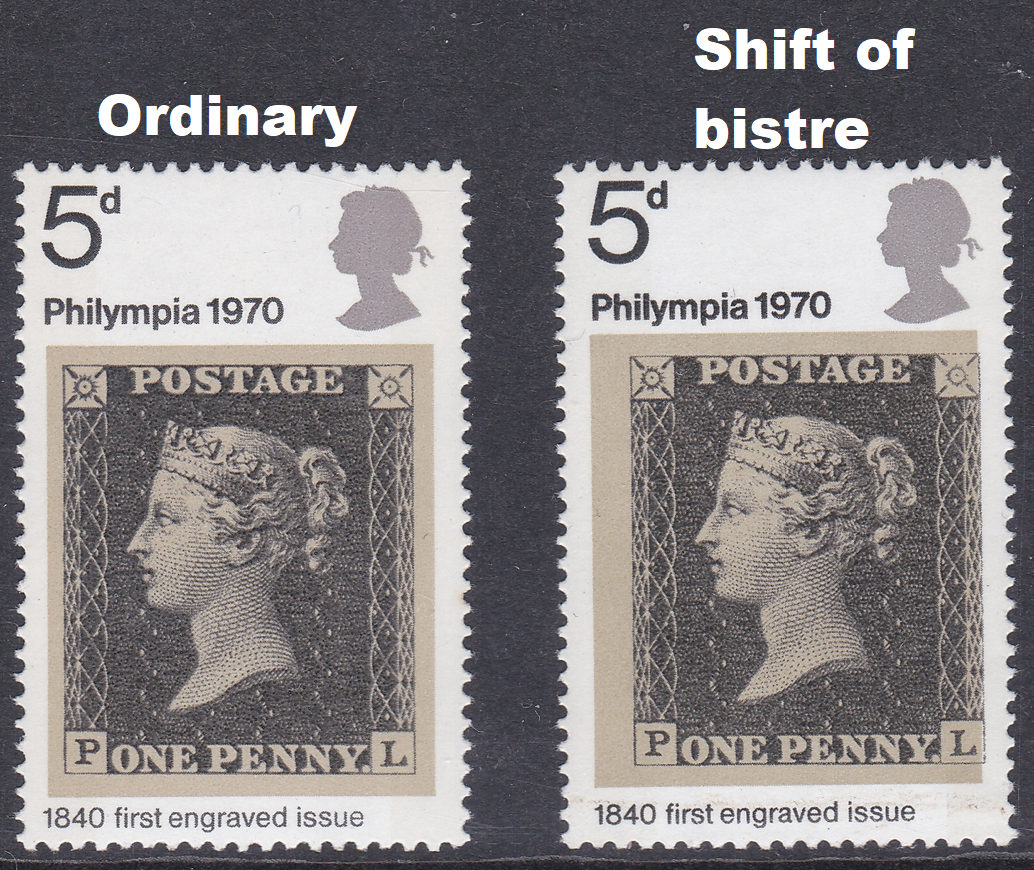 sg835-1970-5d-philympia-massive-shift-of-brownish-bistre-unmounted-mint