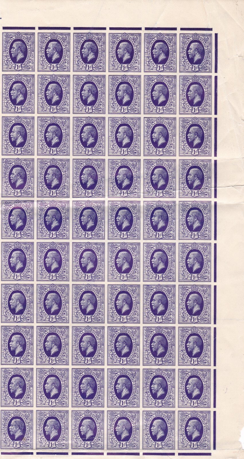 1912-1d-george-v-purple-imperf-international-stamp-exhibition-bottom-r-sheet-u-m