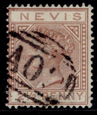 st-kitts-nevis-nevis-qv-sg28-2d-red-brown-fine-used-cat-60