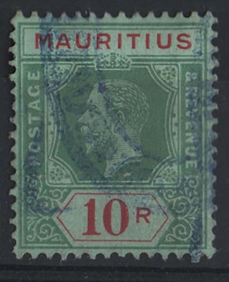 mauritius-1913-10r-die-1-sg204-crease-otherwise-fine-fiscal-used