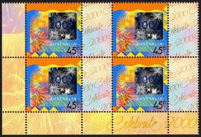 australia-sg1921-45c-millennium-greetings-with-greeting-tab-in-u-m-block