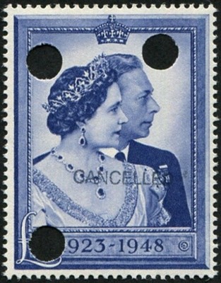 1948-silver-wedding-1-sg-494-ovpt-cancelled-type-34p-u-m-fresh