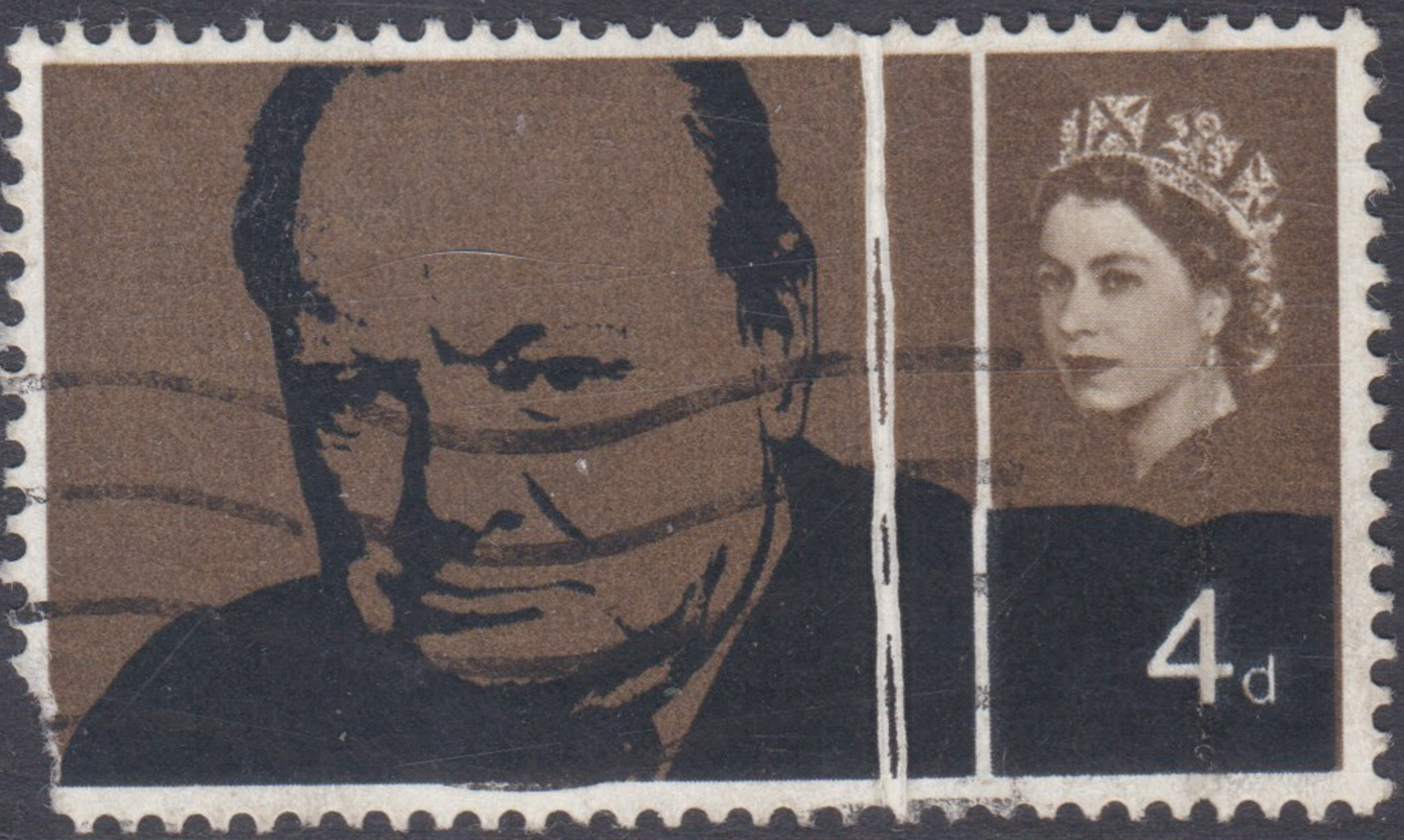 sg-661-1965-4d-churchill-major-dr-blade-flaw-single-stamp-used
