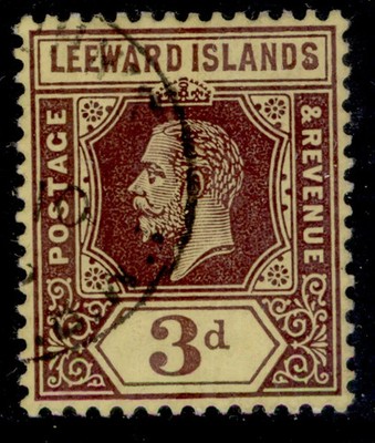 leeward-islands-gv-sg51a-3d-purple-yellow-white-back-fine-used-cds-cat-225
