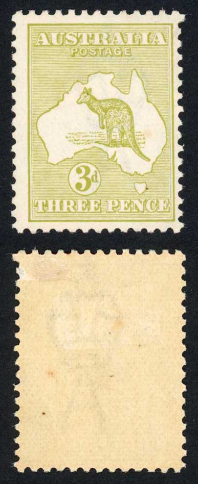 australia-sg37-3d-yellow-olive-kangaroo-die-i-wmk-3rd-m-m