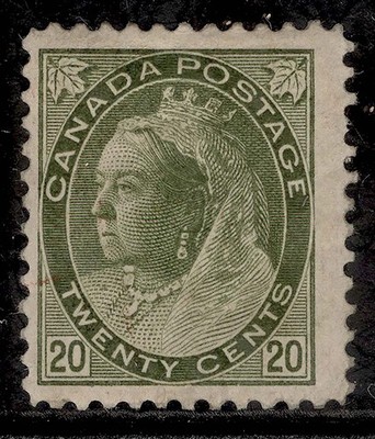canada-qv-sg165-20c-olive-green-m-mint-cat-325