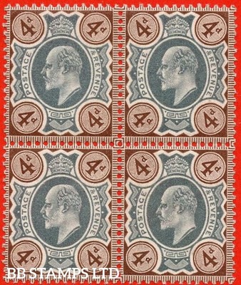 sg-235-variety-m23-2-4d-green-brown-a-fine-unmounted-mint-block-of-b95251