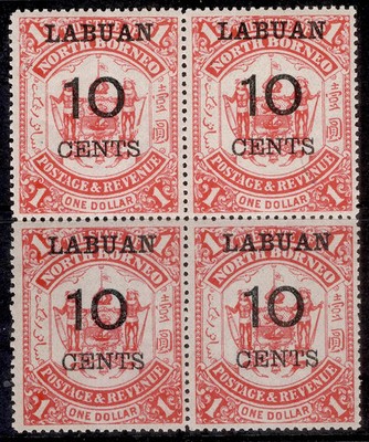 north-borneo-labuan-qv-sg76-10c-on-1-scarlet-lh-mint-cat-52-block