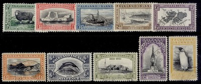 falkland-islands-gv-sg127-136-1933-short-set-to-5s-fine-used-cat-2100