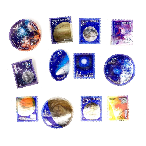 12-x-japanese-astronomy-used-postage-stamps-off-paper