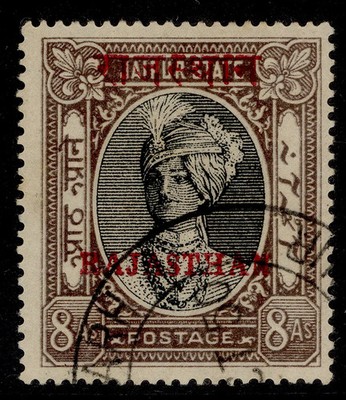 indian-states-rajasthan-gvi-sg24-8a-black-chocolate-fine-used-cat-275