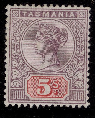 australia-tasmania-qv-sg223-5s-lilac-red-m-mint-cat-100
