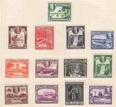 british-guiana-1934-pictorial-1c-1-set-of-13-very-fine-mint-sg238-300-cat