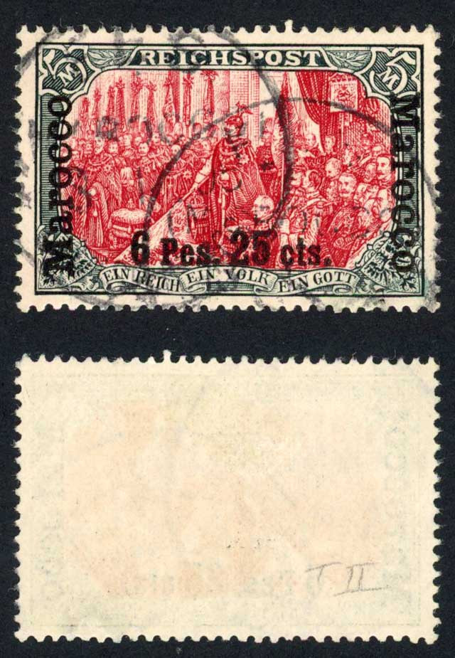 pos-in-morocco-1900-sg19-6p-25c-on-5m-lake-and-black-type-i-vfu-cat-425-pounds