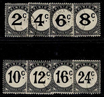 trinidad-tobago-gvi-sg-d26-d33-1947-ordinary-paper-set-fine-used-cat-180