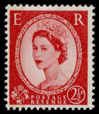 gb-qeii-sg614b-2d-carmine-red-type-i-1-band-phosphor-nh-mint-cat-45