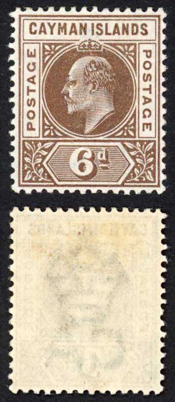 cayman-is-sg6-6d-brown-wmk-crown-ca-m-m-cat-35-pounds
