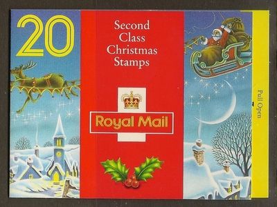 lx3-1992-christmas-barcode-booklet-20-x-2nd-class-18p-cylinder-b1a-b1f