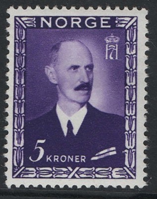 norway-1946-king-haakon-5k-violet-top-value-m-mint-cat-42