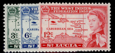 st-lucia-qeii-sg172-184-1953-63-set-lh-mint-cat-45-includes-extra-perfs